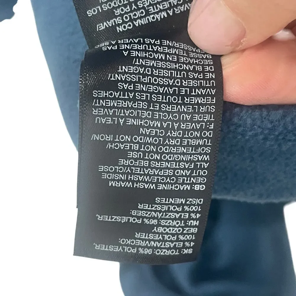 The North Face Men's Blue Full-Zip Lightweight Fleece Hooded Jacket